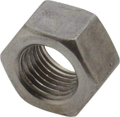 Value Collection - 3/8-24 UNF Steel Left Hand Hex Nut - 9/16" Across Flats, 21/64" High, Uncoated - Exact Tool & Supply