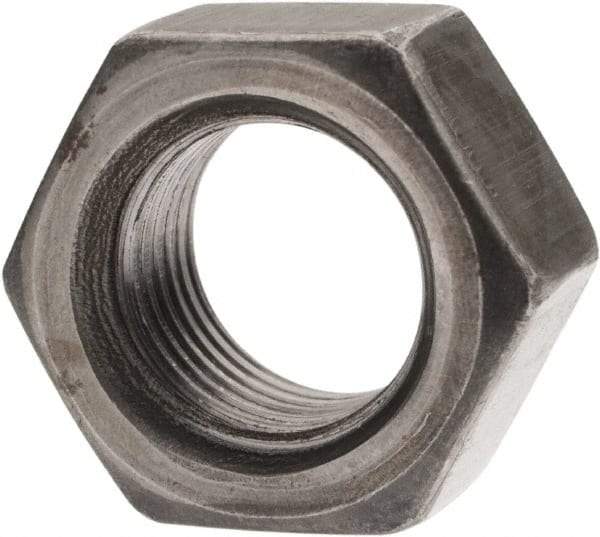 Value Collection - 1/2-20 UNF Steel Left Hand Hex Nut - 3/4" Across Flats, 7/16" High, Uncoated - Exact Tool & Supply