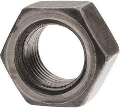 Value Collection - 1/2-20 UNF Steel Left Hand Hex Nut - 3/4" Across Flats, 7/16" High, Uncoated - Exact Tool & Supply