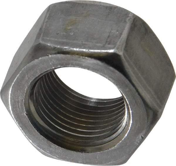 Value Collection - 7/8-14 UNF Steel Left Hand Hex Nut - 1-5/16" Across Flats, 3/4" High, Uncoated - Exact Tool & Supply