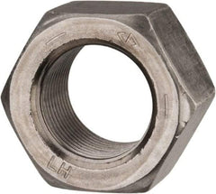 Value Collection - 1-14 UNF Steel Left Hand Hex Nut - 1-1/2" Across Flats, 55/64" High, Uncoated - Exact Tool & Supply