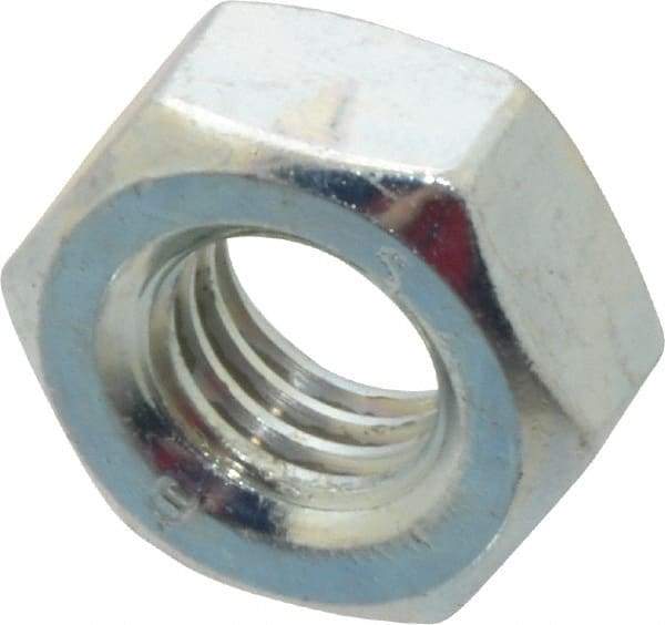 Value Collection - M10x1.50 Metric Coarse Steel Right Hand Hex Nut - 17mm Across Flats, 8mm High, Zinc-Plated Finish - Exact Tool & Supply