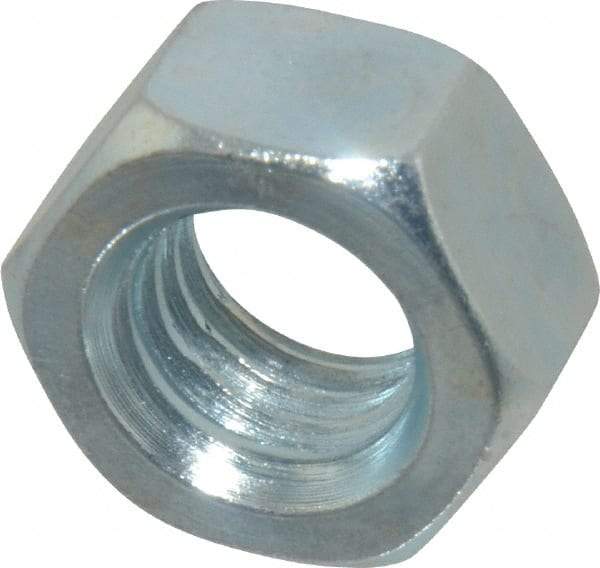 Value Collection - M12x1.75 Metric Coarse Steel Right Hand Hex Nut - 19mm Across Flats, 10mm High, Zinc-Plated Finish - Exact Tool & Supply