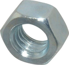 Value Collection - M12x1.75 Metric Coarse Steel Right Hand Hex Nut - 19mm Across Flats, 10mm High, Zinc-Plated Finish - Exact Tool & Supply