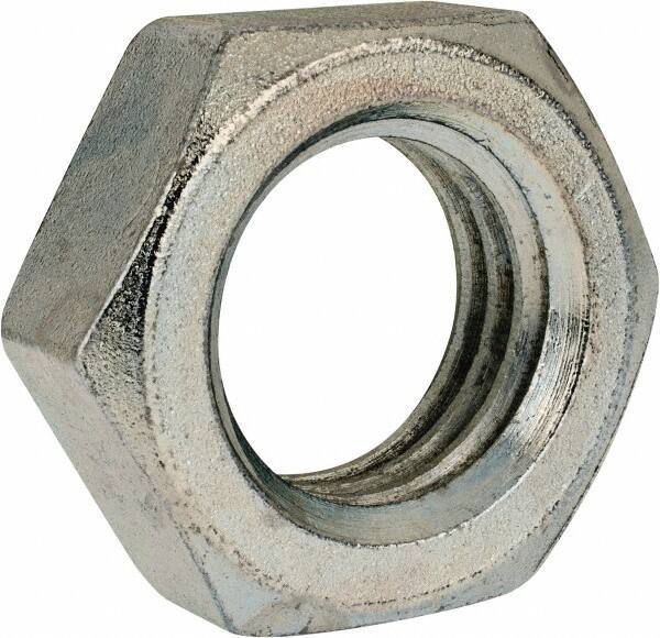 Value Collection - 1-3/8 - 6 UNC Steel Right Hand Hex Jam Nut - 2-1/16" Across Flats, 25/32" High, Zinc Clear Finish - Exact Tool & Supply