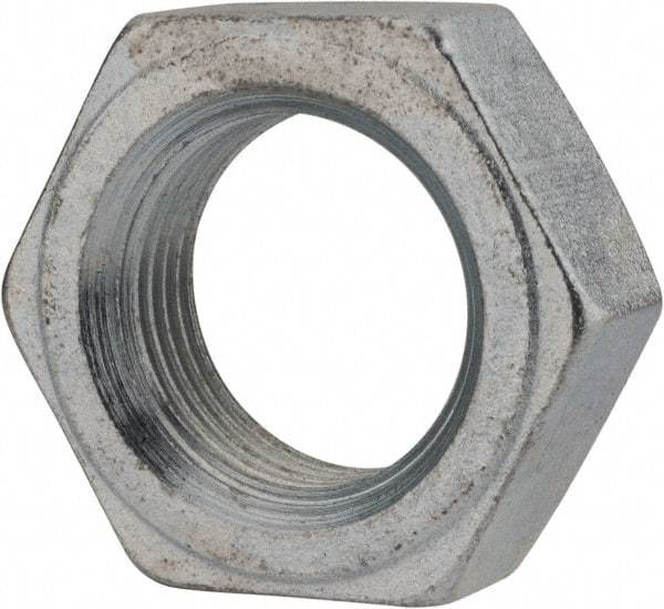Value Collection - 1-1/8 - 12 UNF Steel Right Hand Hex Jam Nut - 1-11/16" Across Flats, 39/64" High, Zinc Clear Finish - Exact Tool & Supply