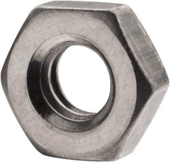 Value Collection - 1/4-20 UNC Steel Left Hand Hex Jam Nut - 7/16" Across Flats, 5/32" High, Uncoated - Exact Tool & Supply