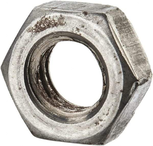 Value Collection - 5/16-18 UNC Steel Left Hand Hex Jam Nut - 1/2" Across Flats, 3/16" High, Uncoated - Exact Tool & Supply