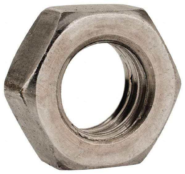 Value Collection - 3/8-16 UNC Steel Left Hand Hex Jam Nut - 9/16" Across Flats, 7/32" High, Uncoated - Exact Tool & Supply