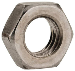Value Collection - 3/8-16 UNC Steel Left Hand Hex Jam Nut - 9/16" Across Flats, 7/32" High, Uncoated - Exact Tool & Supply