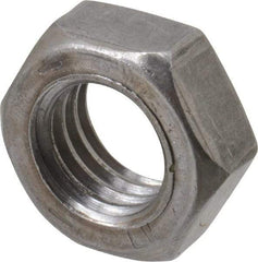Value Collection - 1/2-13 UNC Steel Left Hand Hex Jam Nut - 3/4" Across Flats, 5/16" High, Uncoated - Exact Tool & Supply