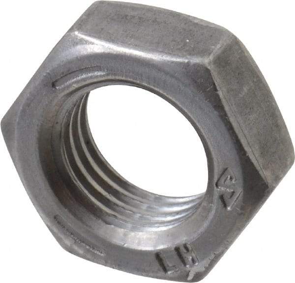 Value Collection - 3/8-24 UNF Steel Left Hand Hex Jam Nut - 9/16" Across Flats, 7/32" High, Uncoated - Exact Tool & Supply