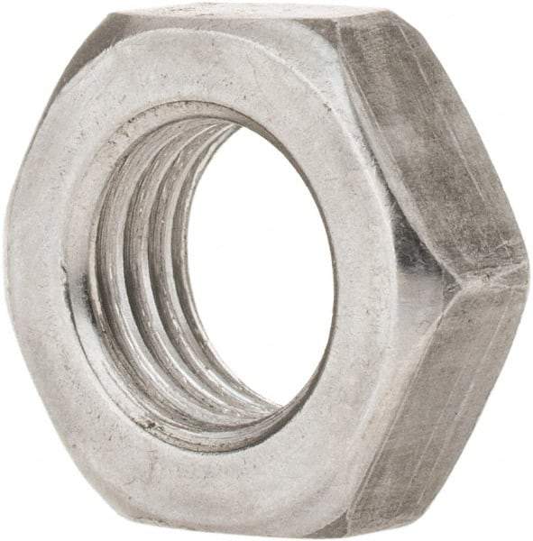 Value Collection - 7/16-20 UNF Steel Left Hand Hex Jam Nut - 11/16" Across Flats, 1/4" High, Uncoated - Exact Tool & Supply