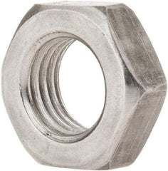 Value Collection - 7/16-20 UNF Steel Left Hand Hex Jam Nut - 11/16" Across Flats, 1/4" High, Uncoated - Exact Tool & Supply