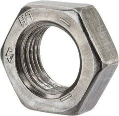 Value Collection - 1/2-20 UNF Steel Left Hand Hex Jam Nut - 3/4" Across Flats, 5/16" High, Uncoated - Exact Tool & Supply