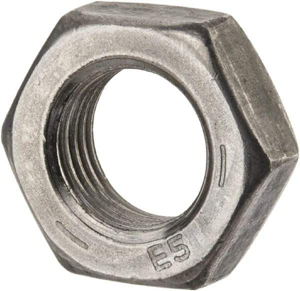 Value Collection - 9/16-18 UNF Steel Left Hand Hex Jam Nut - 7/8" Across Flats, 5/16" High, Uncoated - Exact Tool & Supply