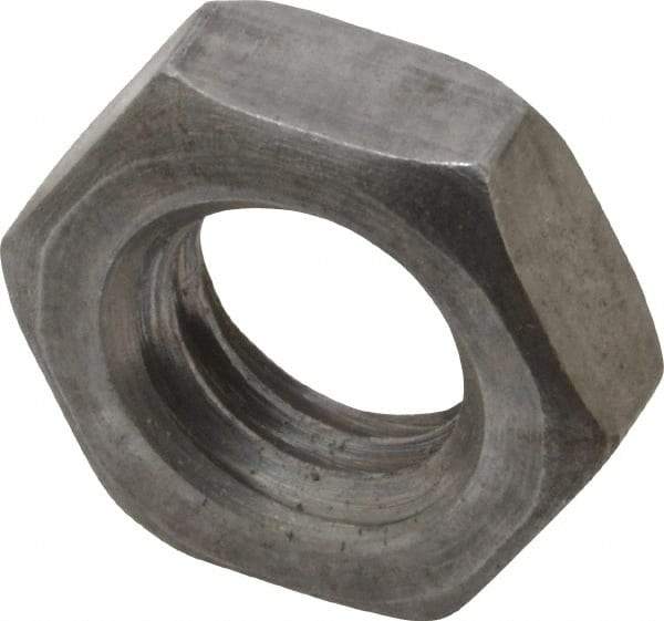 Value Collection - 7/16-14 UNC Steel Right Hand Hex Jam Nut - 11/16" Across Flats, 1/4" High, Uncoated - Exact Tool & Supply