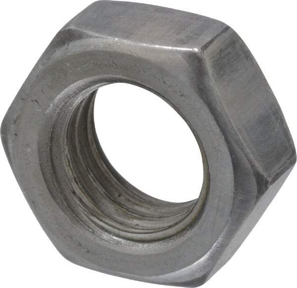 Value Collection - 1/2-13 UNC Steel Right Hand Hex Jam Nut - 3/4" Across Flats, 5/16" High, Uncoated - Exact Tool & Supply