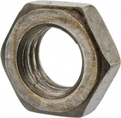 Value Collection - 9/16-12 UNC Steel Right Hand Hex Jam Nut - 7/8" Across Flats, 5/16" High, Uncoated - Exact Tool & Supply