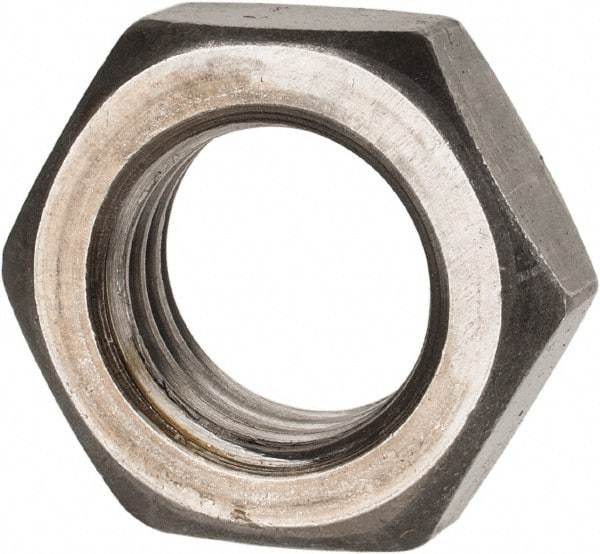 Value Collection - 7/8-9 UNC Steel Right Hand Hex Jam Nut - 1-5/16" Across Flats, 0.4844" High, Uncoated - Exact Tool & Supply