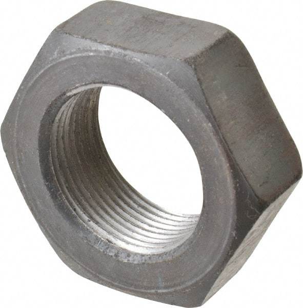 Value Collection - 1-1/2 - 12 UNF Steel Right Hand Hex Jam Nut - 2-1/4" Across Flats, 27/32" High, Uncoated - Exact Tool & Supply