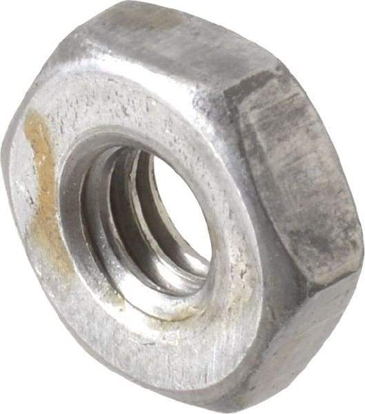 Value Collection - 1/4-20 UNC Steel Right Hand Heavy Hex Jam Nut - 1/2" Across Flats, 11/64" High, Uncoated, 2B Class of Fit - Exact Tool & Supply
