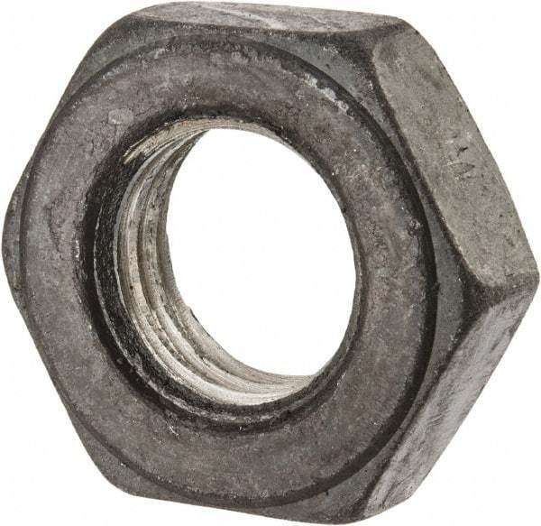 Value Collection - 7/8-9 UNC Steel Right Hand Heavy Hex Jam Nut - 1-7/16" Across Flats, 31/64" High, Uncoated, 2B Class of Fit - Exact Tool & Supply