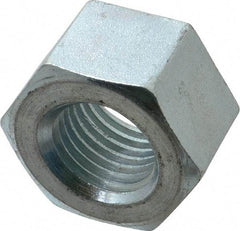 Value Collection - 1-1/4 - 7 UNC Steel Right Hand Heavy Hex Nut - 2" Across Flats, 1-7/32" High, Zinc-Plated Finish - Exact Tool & Supply