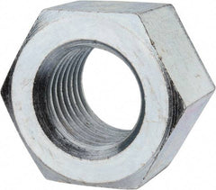 Value Collection - 1-3/4 - 5 UNC Steel Right Hand Heavy Hex Nut - 2-3/4" Across Flats, 1-23/32" High, Zinc-Plated Finish - Exact Tool & Supply