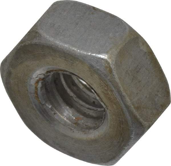 Value Collection - 1/4-20 UNC Steel Right Hand Heavy Hex Nut - 1/2" Across Flats, 15/64" High, Uncoated, 2B Class of Fit - Exact Tool & Supply