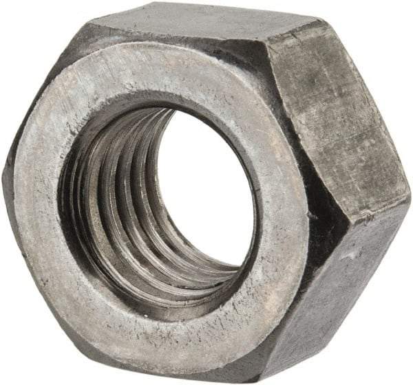 Value Collection - 9/16-12 UNC Steel Right Hand Heavy Hex Nut - 15/16" Across Flats, 35/64" High, Uncoated, 2B Class of Fit - Exact Tool & Supply