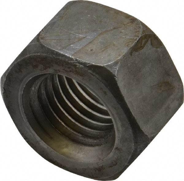 Value Collection - 1-8 UNC Steel Right Hand Heavy Hex Nut - 1-5/8" Across Flats, 63/64" High, Uncoated, 2B Class of Fit - Exact Tool & Supply