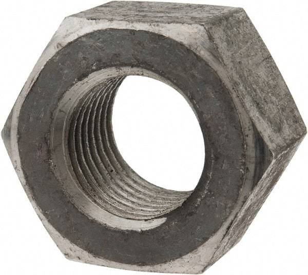 Value Collection - 1-1/4 - 7 UNC Steel Right Hand Heavy Hex Nut - 2" Across Flats, 1.2188" High, Uncoated - Exact Tool & Supply