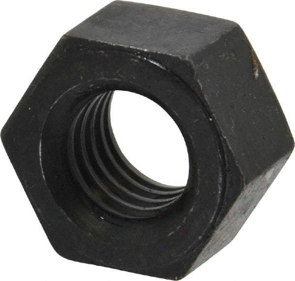 Value Collection - 9/16-12 UNC Steel Right Hand Heavy Hex Nut - 15/16" Across Flats, 35/64" High, Uncoated, 2B Class of Fit - Exact Tool & Supply