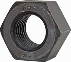 Value Collection - 1-1/8 - 7 UNC Steel Right Hand Heavy Hex Nut - 1-13/16" Across Flats, 1-7/64" High, Uncoated, 2B Class of Fit - Exact Tool & Supply