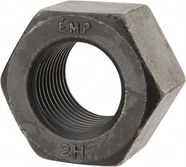 Value Collection - 1-3/8 - 8 UN Steel Right Hand Heavy Hex Nut - 2-3/16" Across Flats, 1-11/32" High, Uncoated, 2B Class of Fit - Exact Tool & Supply