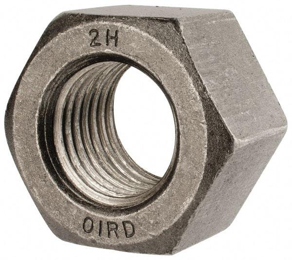Value Collection - 1-1/2 - 6 UNC Steel Right Hand Heavy Hex Nut - 2-3/8" Across Flats, 1-15/32" High, Uncoated, 2B Class of Fit - Exact Tool & Supply