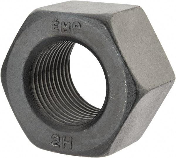Value Collection - 1-1/2 - 8 UN Steel Right Hand Heavy Hex Nut - 2-3/8" Across Flats, 1-15/32" High, Uncoated, 2B Class of Fit - Exact Tool & Supply
