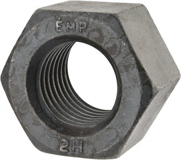 Value Collection - 1-3/4 - 5 UNC Steel Right Hand Heavy Hex Nut - 2-3/4" Across Flats, 1-23/32" High, Uncoated, 2B Class of Fit - Exact Tool & Supply