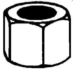 Value Collection - 1-14 UNF Steel Right Hand High Hex Nut - 1-7/16" Across Flats, 1-5/16" High, Uncoated - Exact Tool & Supply