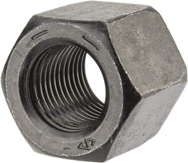 Value Collection - 9/16-18 UNF Steel Right Hand High Hex Nut - 7/8" Across Flats, 49/64" High, Uncoated - Exact Tool & Supply