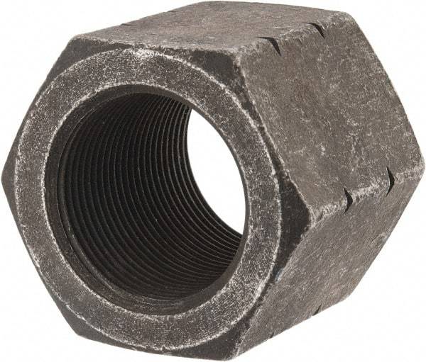 Value Collection - 1-1/2 - 12 UNF Steel Right Hand High Hex Nut - 2" Across Flats, 1-9/32" High, Uncoated - Exact Tool & Supply