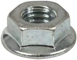 Value Collection - 5/16-18, 0.68" Flange Diam, Serrated Flange Nut - Grade Grade 2 Steel, Zinc-Plated Finish, 0.283" Flange Height - Exact Tool & Supply