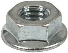 Value Collection - 5/16-18, 0.68" Flange Diam, Serrated Flange Nut - Grade Grade 2 Steel, Zinc-Plated Finish, 0.283" Flange Height - Exact Tool & Supply