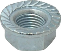 Value Collection - 1/2-20, 1.031" Flange Diam, Serrated Flange Nut - Grade Grade 2 Steel, Zinc-Plated Finish, 0.458" Flange Height - Exact Tool & Supply