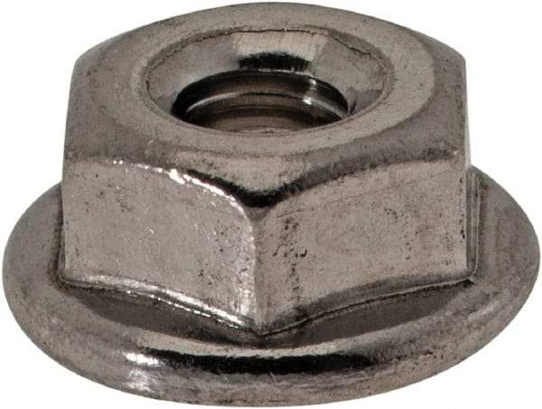 Value Collection - #8-32, 15/32" Flange Diam, Serrated Flange Nut - Grade 18-8 Stainless Steel, 0.203" Flange Height - Exact Tool & Supply