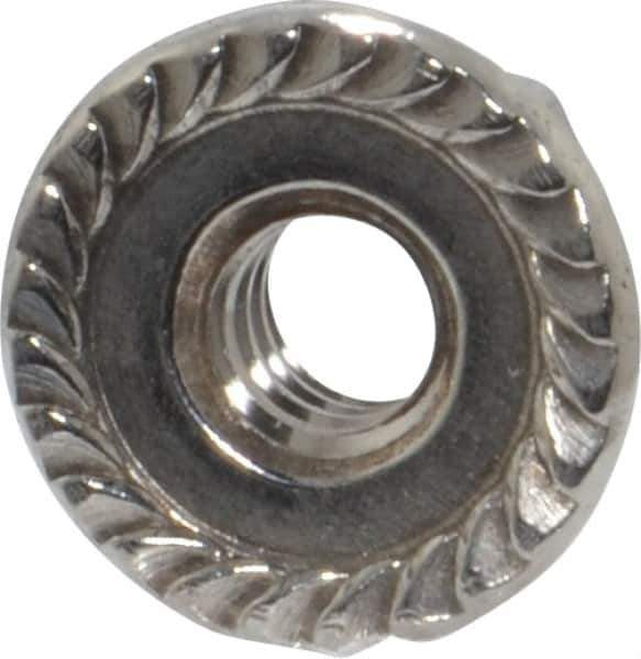 Value Collection - #10-24, 1/2" Flange Diam, Serrated Flange Nut - Grade 18-8 Stainless Steel, 7/32" Flange Height - Exact Tool & Supply