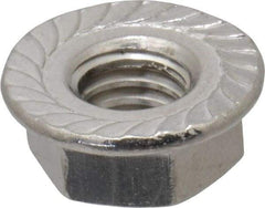 Value Collection - 5/16-18, 0.68" Flange Diam, Serrated Flange Nut - Grade 18-8 Stainless Steel, 0.283" Flange Height - Exact Tool & Supply