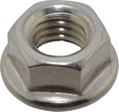 Value Collection - 3/8-16, 3/4" Flange Diam, Serrated Flange Nut - Grade 18-8 Stainless Steel, 0.347" Flange Height - Exact Tool & Supply