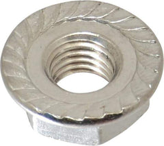 Value Collection - 1/4-28, 19/32" Flange Diam, Serrated Flange Nut - Grade 18-8 Stainless Steel, 0.236" Flange Height - Exact Tool & Supply